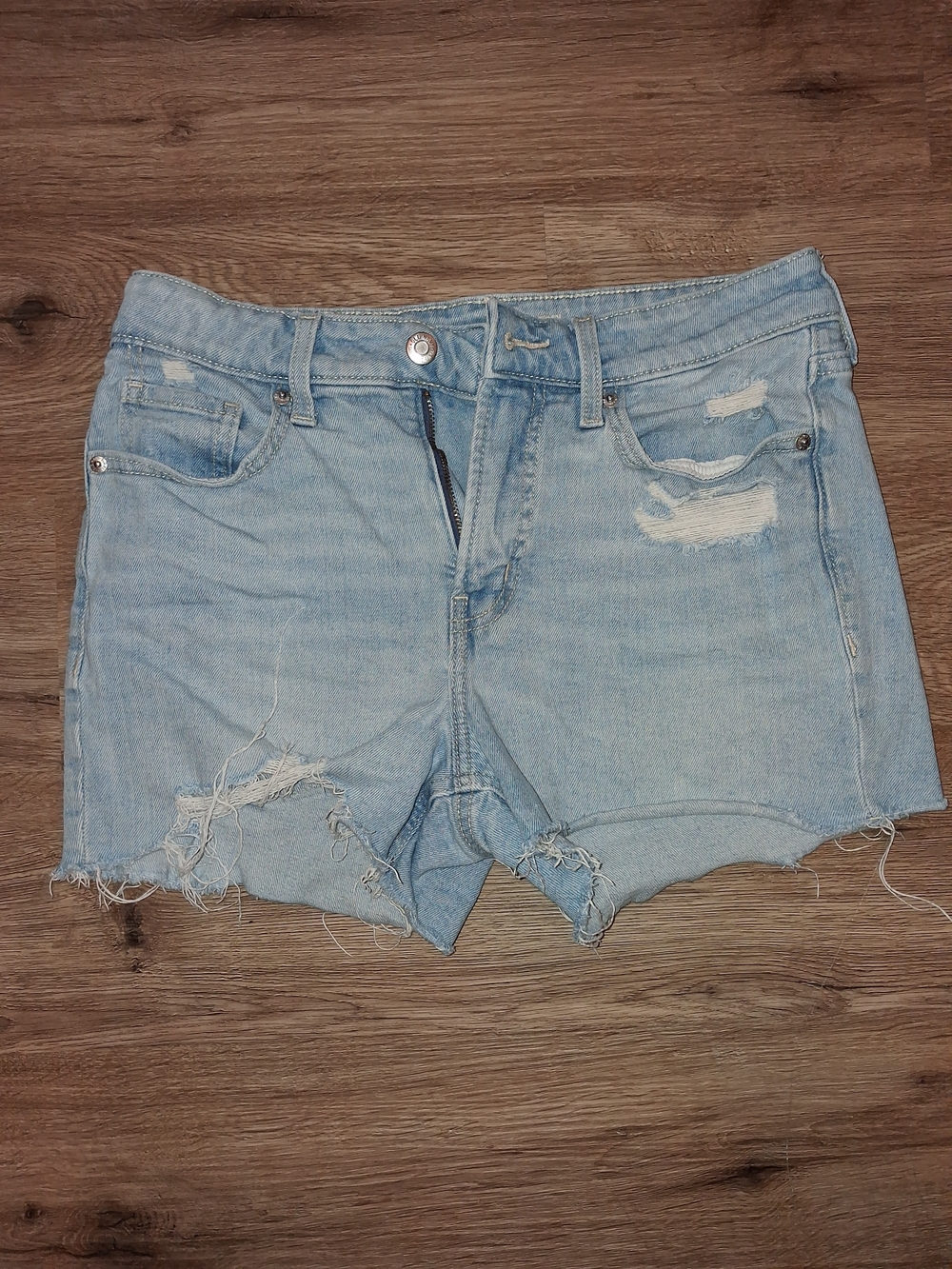 Old Navy Light Blue Distressed Denim Cutoff Shorts